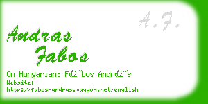 andras fabos business card